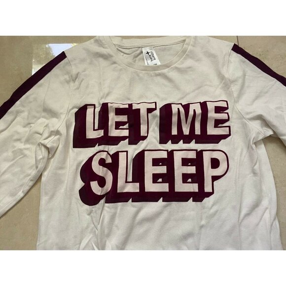 Here and there “Let Me Sleep” Funny Women’s Long Sleeve T Shirt Top Size XS P.J. - Picture 3 of 7